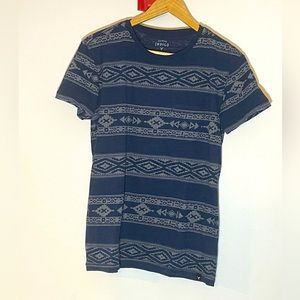 *SOLD* 3/$20 🪐 American Eagle blue shirt with stripes and patterns size S